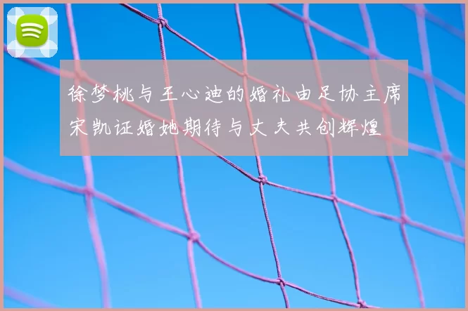 徐梦桃与王心迪的婚礼由足协主席宋凯证婚她期待与丈夫共创辉煌